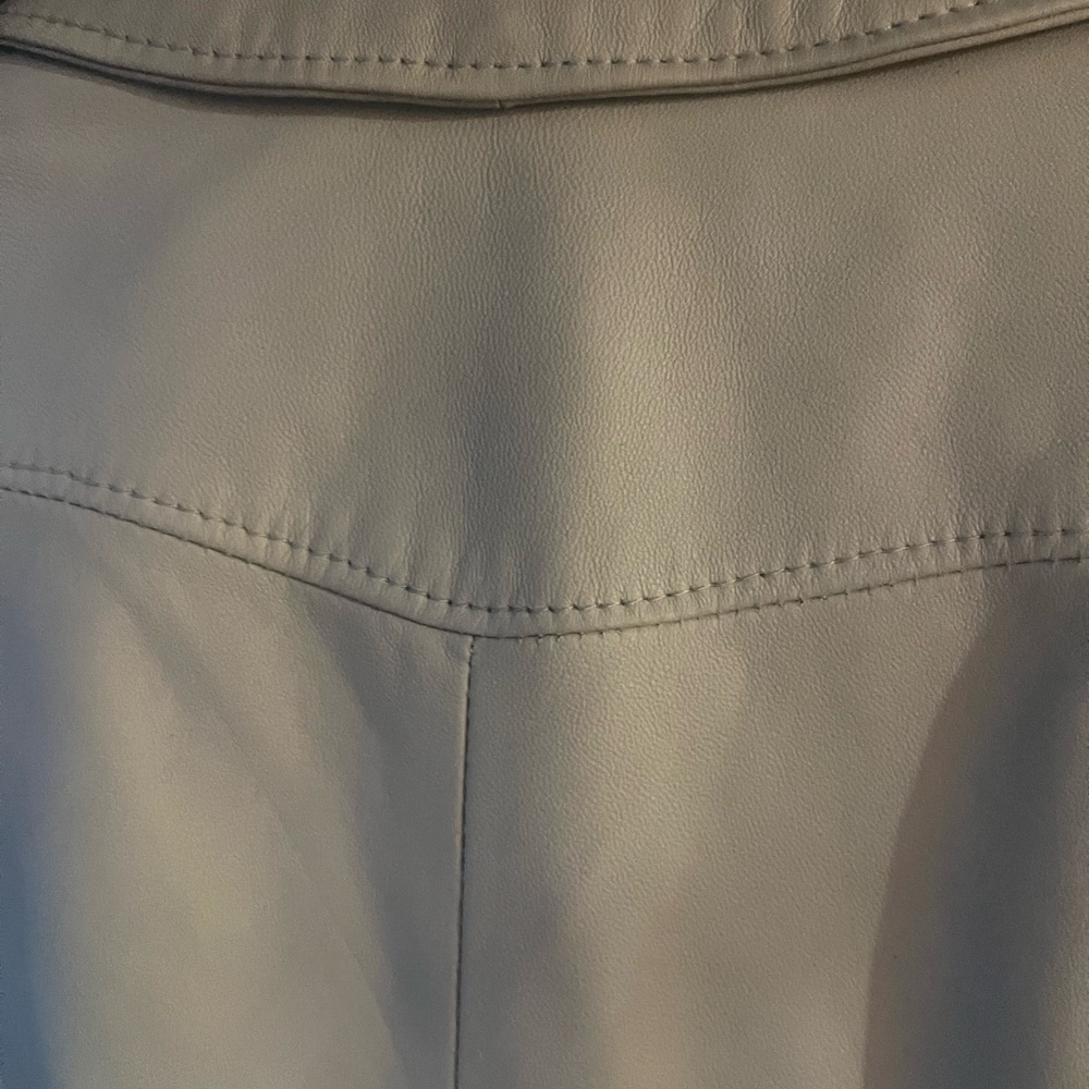 Doma Cream and Gray Leather Jacket - Picture 8 of 11